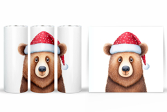 Christmas Bear Tumbler Design. Bear Tumbler Sublimation Product Image 2