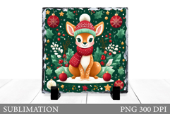 Christmas Deer Sublimation. Christmas Deer Slate Design Product Image 1