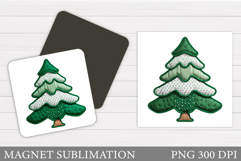 Christmas Tree Magnet Design. Christmas Magnet Sublimation Product Image 1