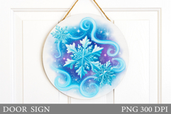 Snowflakes Door Sign Design. Christmas Door Sign Sublimation Product Image 1