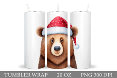 Christmas Bear Tumbler Design. Bear Tumbler Sublimation Product Image 1