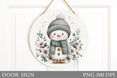 Christmas Snowman Door Sign. Christmas Door Sign Sublimation Product Image 1