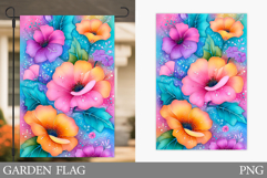 Flowers Garden Flag Sublimation. Floral Garden Flag Design Product Image 1