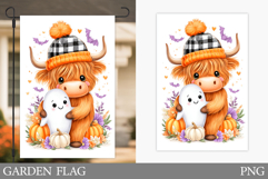 Halloween Cow Garden Flag Design. Halloween Garden Flag Product Image 1