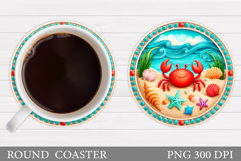 Crab Coaster Design. Sea Coaster Sublimation Product Image 1