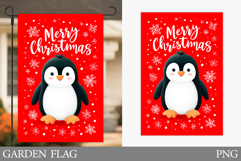 Cute Penguin Garden Flag. Christmas Garden Flag Sublimationn Product Image 1