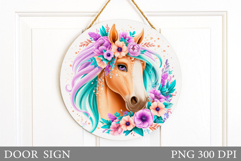 Horse Door Sign Design. Horse Sublimation Product Image 1