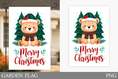 Christmas Bear Garden Flag. Christmas Garden Flag Design Product Image 1