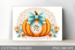 Pumpkin Cutting Board Design. Pumpkin Kitchen Cutting Board Product Image 1