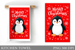 Christmas Penguin Kitchen Towel. Christmas Kitchen Towel Product Image 1