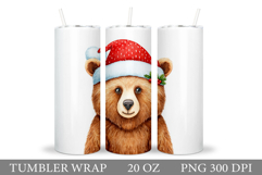 Christmas Bear Tumbler Design. Bear Tumbler Sublimation Product Image 1