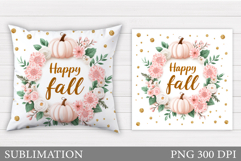 Fall Pumpkin Pillow Design. Pumpkin Sublimation Product Image 1
