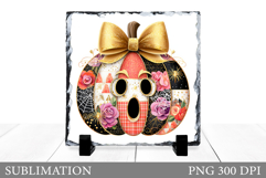 Halloween Pumpkin Slate Design. Halloween Sublimation Product Image 1