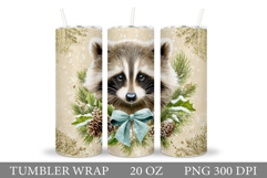 Christmas Raccoon Tumbler. Christmas Tumbler Sublimation Product Image 1