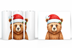 Christmas Bear Tumbler Design. Bear Tumbler Sublimation Product Image 2