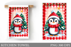 Christmas Penguin Kitchen Towel. Christmas Kitchen Towel Product Image 1