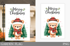 Christmas Bear Garden Flag. Christmas Garden Flag Design Product Image 1