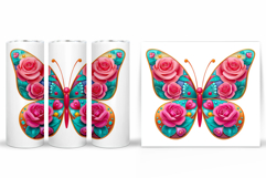 Butterflies Tumbler Design. Butterfly Tumbler Sublimation Product Image 2