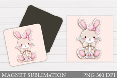 Cute Bunny Magnet Design. Cute Bunny Sublimation Product Image 1