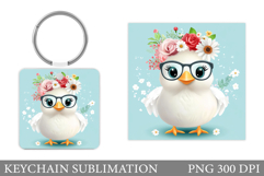 Chicken Keychain Design. Chicken Sublimation Product Image 1