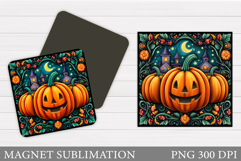 Halloween Pumpkin Magnet. Halloween Magnet Sublimation Product Image 1