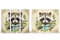Christmas Raccoon Tumbler. Christmas Tumbler Sublimation Product Image 2