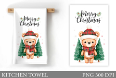 Christmas Bear Kitchen Towel. Christmas Kitchen Towel Design Product Image 1