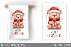 Christmas Bear Kitchen Towel. Christmas Kitchen Towel Design Product Image 1