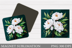 Flowers Magnet Sublimation. Floral Magnet Design Product Image 1