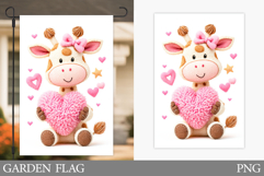 Valentines Giraffe Garden Flag. Valentines Garden Flag Product Image 1