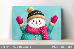 Cute Snowman Cutting Board. Christmas Cutting Board Design Product Image 1