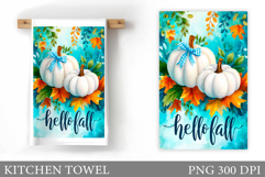Pumpkin Kitchen Towel. Fall Kitchen Towel Sublimation Product Image 1
