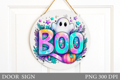 Boo Door Sign Design. Halloween Door Sign Sublimation Product Image 1