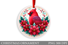 Cardinal Christmas Ornament. Christmas Bird Sublimation Product Image 1
