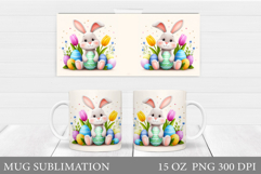 Easter Bunny Mug Design. Easter Mug Wrap Sublimation Product Image 1