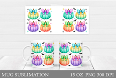 Colorful Pumpkin Mug Design. Pumpkin Sublimation Product Image 1