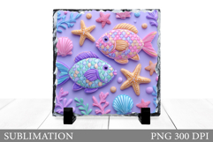 Fish Sublimation. Cute Fish Slate Sublimation Product Image 1