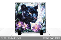 Panther Slate Sublimation. Panther Flowers Slate Design Product Image 1