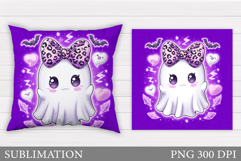 Halloween Ghost Pillow Design. Halloween Ghost Sublimation Product Image 1