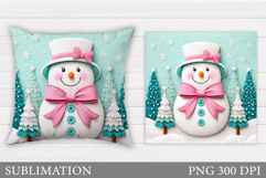 Christmas Snowman Pillow. Christmas Pillow Design Product Image 1