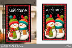 Cute Snowman Garden Flag. Christmas Garden Flag Design Product Image 1