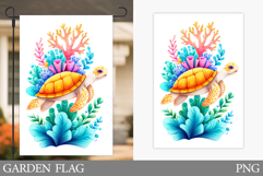 Sea Turtle Garden Flag Design. Sea Garden Flag Sublimation Product Image 1