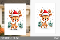 Christmas Deer Garden Flag. Christmas Garden Flag Design Product Image 1