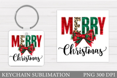 Merry Christmas Keychain. Christmas Keychain Design Product Image 1
