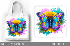 Butterfly Sublimation. Butterfly Tote Bag Sublimation Product Image 1