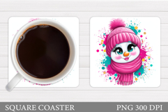 Snowman Coaster Design. Christmas Coaster Sublimation Product Image 1