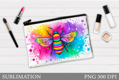 Bee Makeup Bag Design. Bee Cosmetics Bag Sublimation Product Image 1