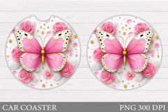 Butterfly Car Coaster Design. Butterfly Sublimation Product Image 1