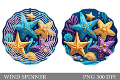 Starfish Wind Spinner Sublimation. Sea Wind Spinner Design Product Image 1