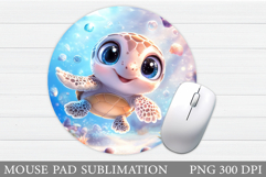 Cute Turtle Mouse Pad. Sea Turtle Mouse Pad Design Product Image 1